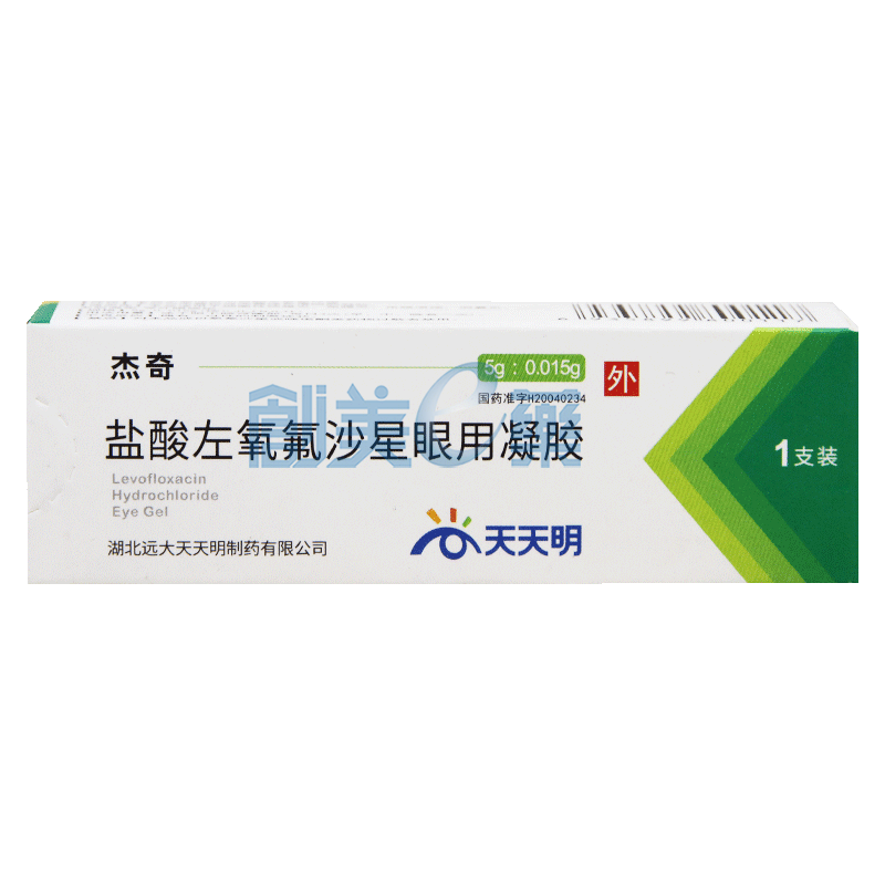 盐酸左氧氟沙星眼用凝胶5g:0.